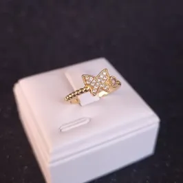 ANEL BORBOLETA + LUZ  18K