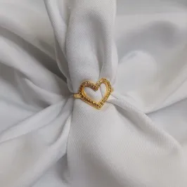 ANEL CORACAO CRAV 18K