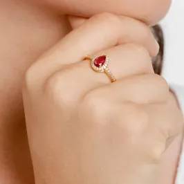 ANEL GOTA COLOR VERMELHO CRAV