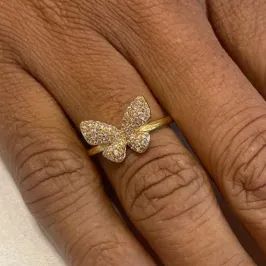 ANEL MAX BORBOLETA CRAV 18K