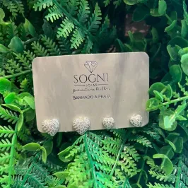 BR DUO CORAÇÃO CRAV BANHADO A PRATA(M/P)