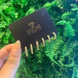 TRIO CIRCULO CRAV 18K