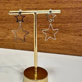 ARGOLA 2 ESTRELAS - AÇO INOX