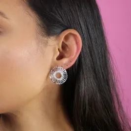 ARGOLA BRENDA CIRCULO CRAV - BANHADO A PRATA