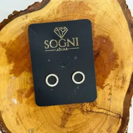 BRINCO CIRCULO VAZADO CRAVEJADO