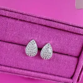 BRINCO M GOTA CRAVEJADO - BANHADO A PRATA