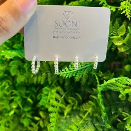 DUO ARGOLA BOLINHA- BANHADO A PRATA