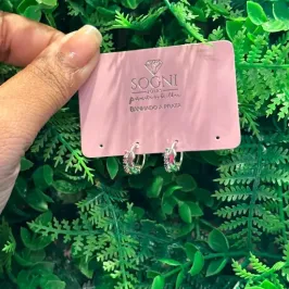 ARGOLA COLORIDA - BANHADA A PRATA