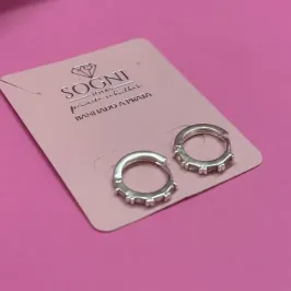 ARGOLA LINDI CRAVEJADA - BANHADO A PRATA