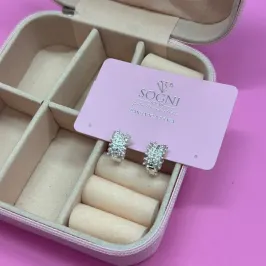 ARGOLA M LORENA CRAVEJADA - BANHADO A PRATA