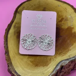 BRINCO FLOR - BANHADO A PRATA