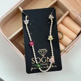 CHOKER FLORES + ZIRCONIAS