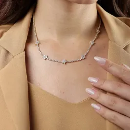 CHOKER FLORES + ZIRCONIAS CRISTAL