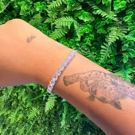 PULSEIRA ZIRCONIAS - BANHADO A PRATA