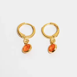 ARGOLA PONTO LARANJA  - 18K