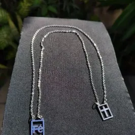 ESCAPULARIO FE + CRUZ - AÇO INOX