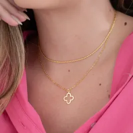 GARGANTILHA TREVO VAZADO - 18K