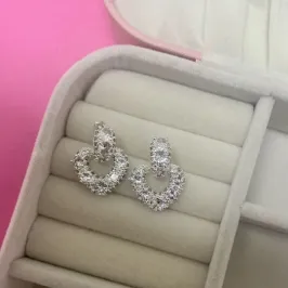 ARGOLA CORACAO LUXO CRAV - BANHADO A PRATA