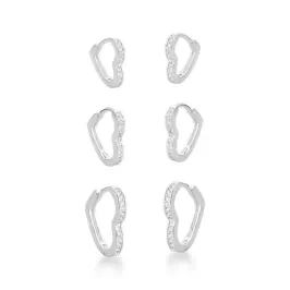 ARGOLA TRIO CORACAO CRAV - BANHADO A PRATA