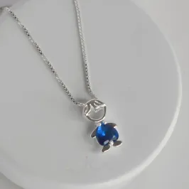 GARGANTILHA BOY AZUL - BANHADO A PRATA