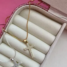 GARGANTILHA CRUZ CRAV - 18K