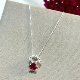 GARGANTILHA GIRL ROSA - BANHADO A PRATA