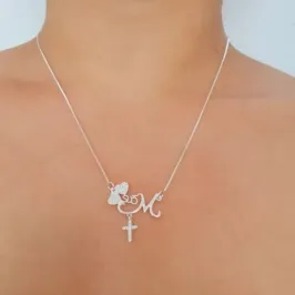 GARGANTILHA MAE LOVE - BANHADO A PRATA