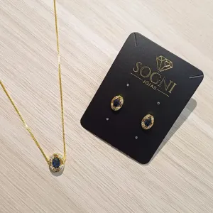 BR OVAL CRAV AZUL 18K