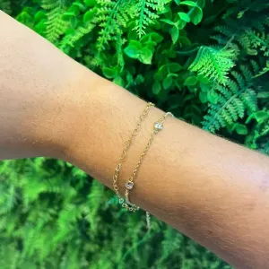 PULSEIRA DUPLA ELO CORACOES + ZIRC