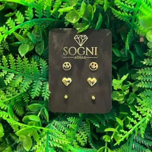 TRIO DE BRINCOS ALEGRIA