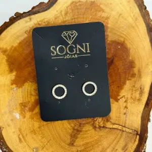 BRINCO CIRCULO VAZADO CRAVEJADO