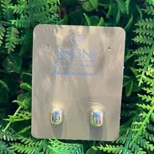 BRINCO G RETANGULO - BANHADO A PRATA