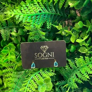 BRINCO GOTA CORAÇÃO TURQUEZA