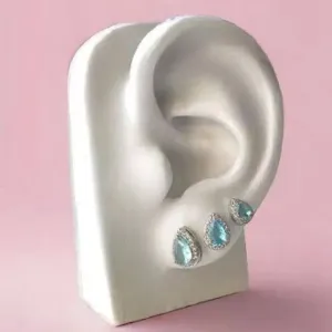 BRINCO GOTA CRAV LARA TURQUEZA - BANHADO A PRATA