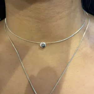 GARGANTILHA FÉ - BANHADO A PRATA