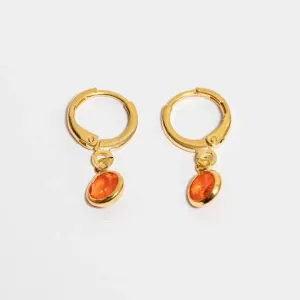 ARGOLA PONTO LARANJA  - 18K