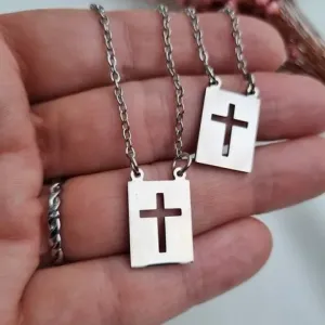 ESCAPULARIO CRUZ VAZADO - AÇO INOX