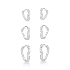 ARGOLA TRIO CORACAO CRAV - BANHADO A PRATA