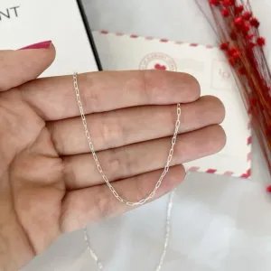 GARGANTILHA  ELOS  CARTIER 60CM - BANHADO A PRATA