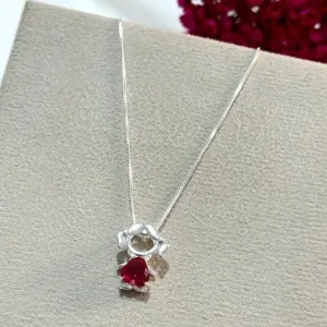 GARGANTILHA GIRL ROSA - BANHADO A PRATA