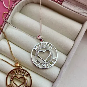 GARGANTILHA MY FAMILIA - BANHADO A PRATA