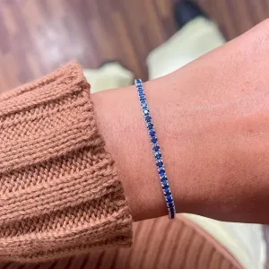 PULSEIRA LUXO  AZUL - BANHADO A PRATA