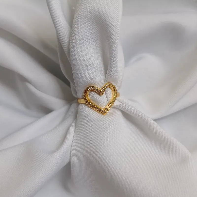 ANEL CORACAO CRAV 18K