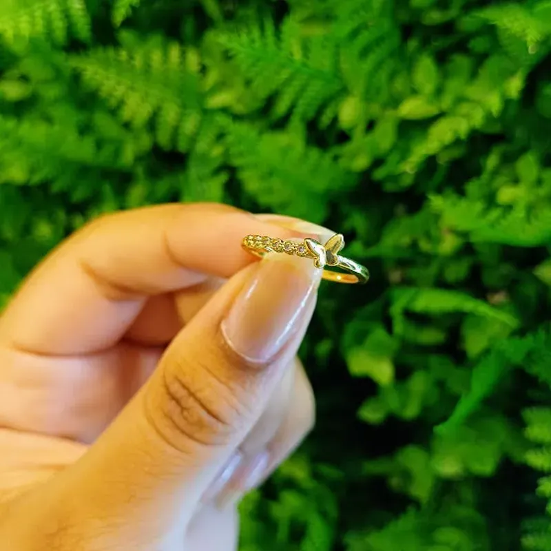 ANEL FAL BORBOLETA + ZIRCONIAS