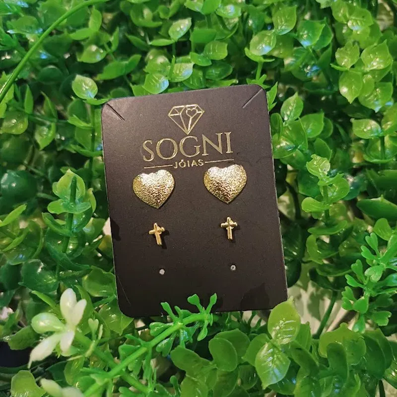 BR DUO CORAÇÃO + CRUZ 18K