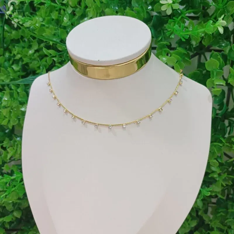 CHOKER PONTOS DE LUZ 35CM + 10CM