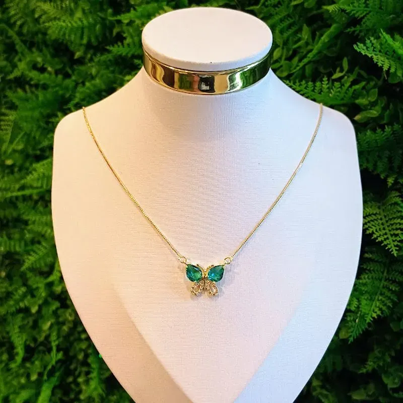 GARG BORBOLETA VERDE CRAV 18K