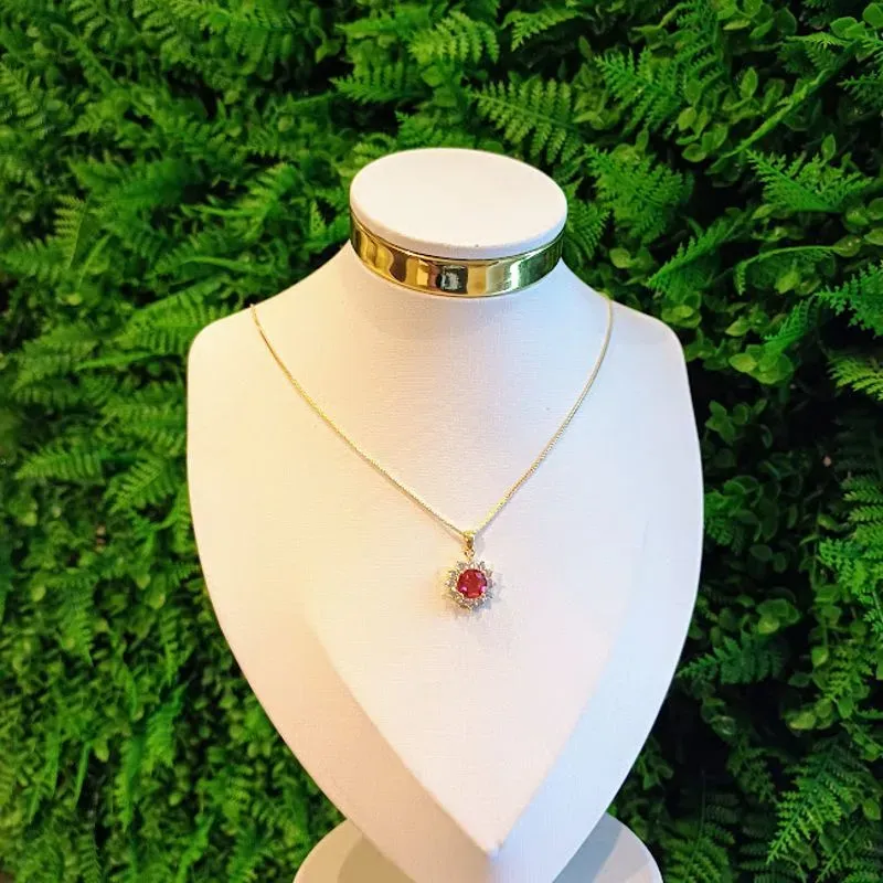 GARG CIRCULO CRA VERMELHO 18K