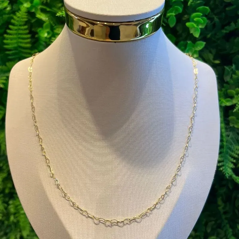 GARGANTILHA ELOS CORACAO 18K