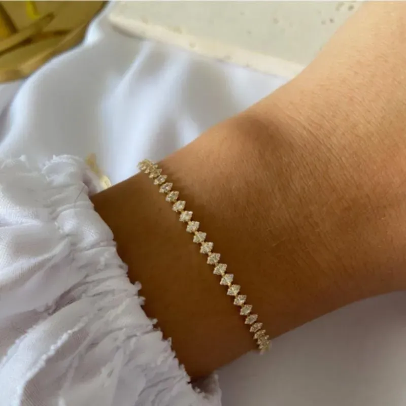 PULSEIRA BAGUETE CRISTAL FECHO JOIA